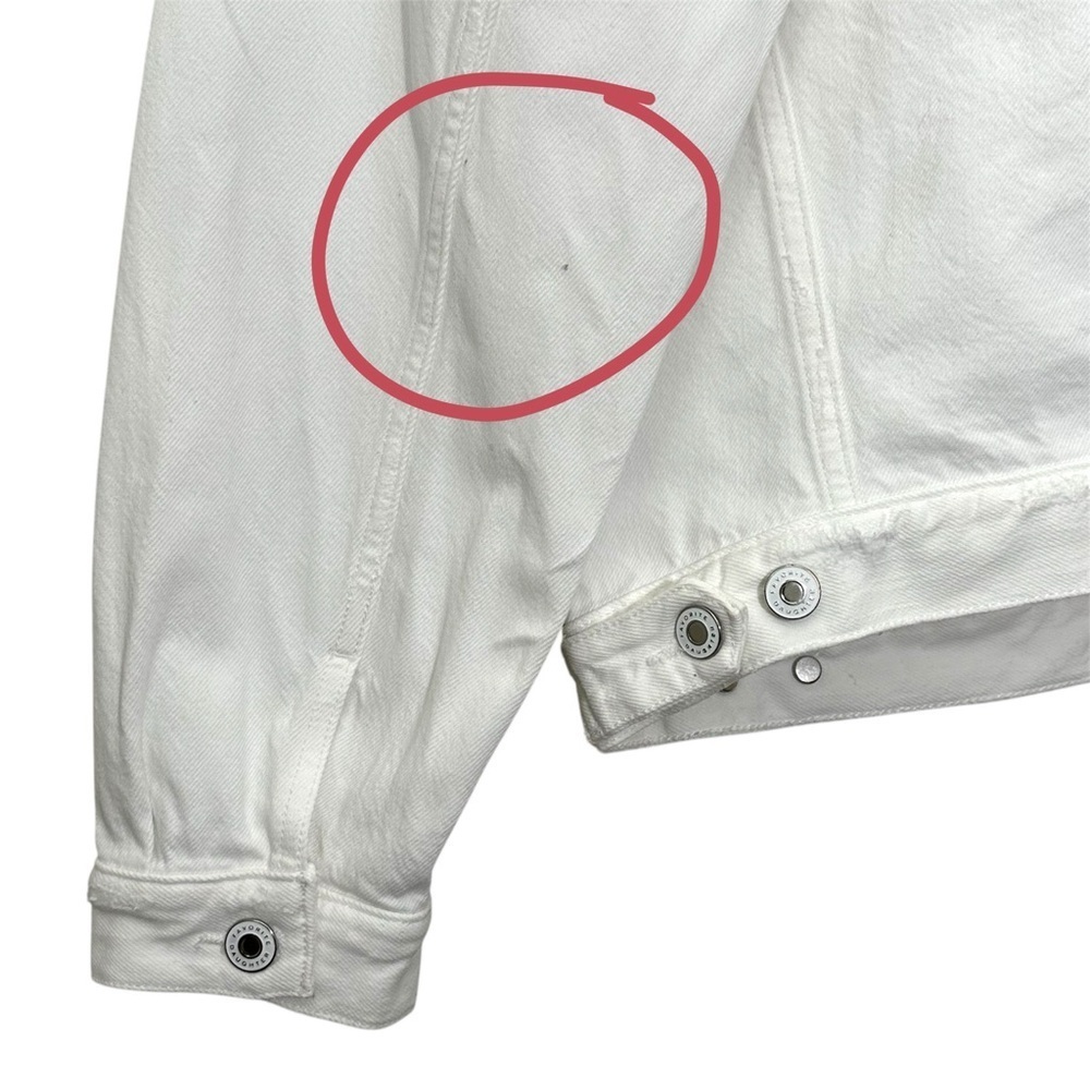 Anthropologie Favorite Daughter White Otto Boyfriend Jacket Rigid Denim size XS - Picture 14 of 16